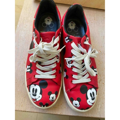 Pre-owned Moa Master Of Arts Red Leather Trainers