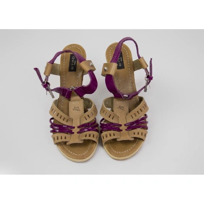 Pre-owned Etro Leather Sandals In Beige