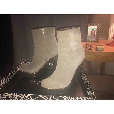 Pre-owned Diane Von Furstenberg Ankle Boots In Beige