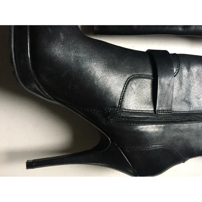 Pre-owned Dune Black Leather Boots