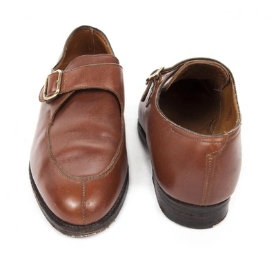 Pre-owned John Lobb Leather Flats In Brown