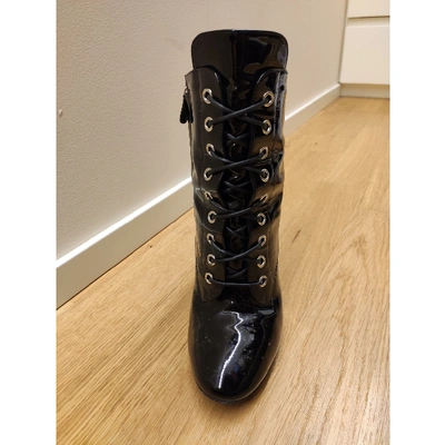 Pre-owned Moschino Black Patent Leather Boots