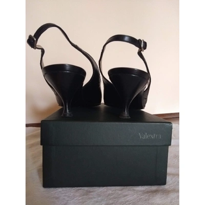 Pre-owned Valextra Leather Sandal In Black