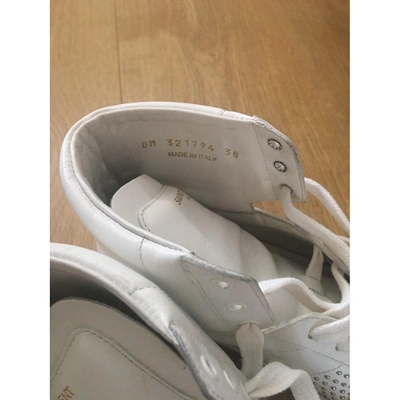 Pre-owned Saint Laurent Court White Leather Trainers