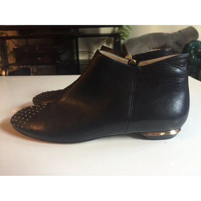 Pre-owned Nicholas Kirkwood Leather Ankle Boots In Black