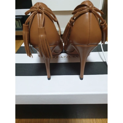 Pre-owned Aquazzura Camel Leather Heels