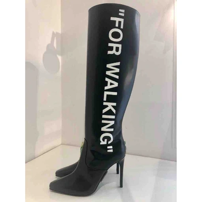 Pre-owned Off-white Black Leather Boots