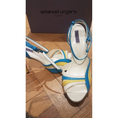 Pre-owned Emanuel Ungaro Blue Leather Sandals