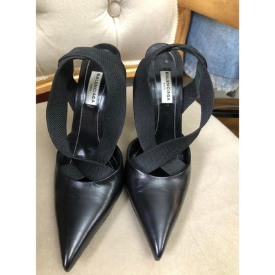 Pre-owned Balenciaga Leather Heels In Black