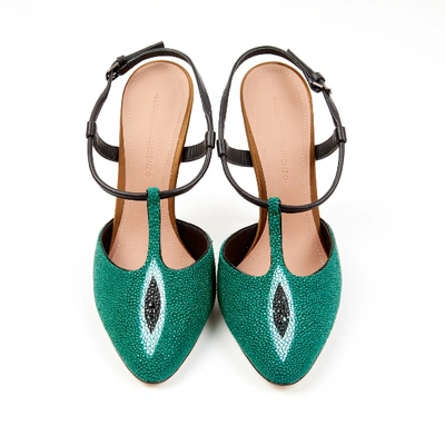 Pre-owned Marco De Vincenzo Green Stingray Heels