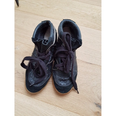Pre-owned Isabel Marant Betty Leather Trainers In Black