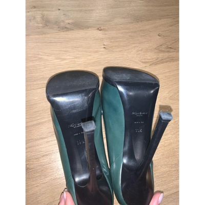 Pre-owned Saint Laurent Leather Heels In Green