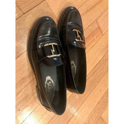 Pre-owned Tod's Black Leather Flats