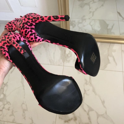Pre-owned Saint Laurent Amber Patent Leather Sandals In Pink