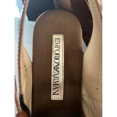Pre-owned Emporio Armani Leather Mules & Clogs In Brown