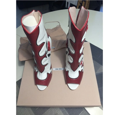 Pre-owned Miu Miu Multicolour Leather Ankle Boots