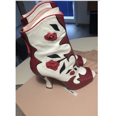 Pre-owned Miu Miu Multicolour Leather Ankle Boots