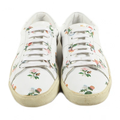 Pre-owned Saint Laurent Court White Leather Trainers