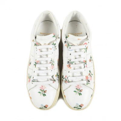 Pre-owned Saint Laurent Court White Leather Trainers