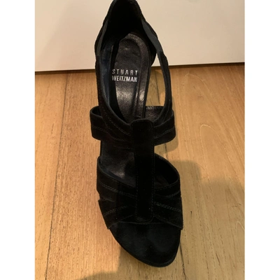 Pre-owned Stuart Weitzman Sandals In Black