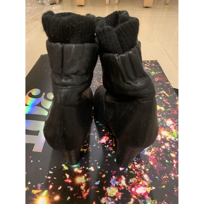 Pre-owned Tsumori Chisato Leather Ankle Boots In Black