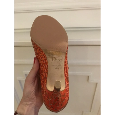 Pre-owned Dior Leather Heels In Orange