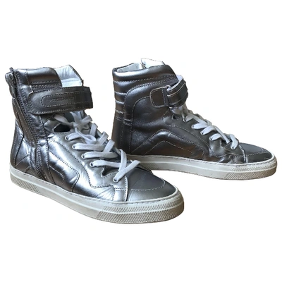 Pre-owned Pierre Hardy Leather Trainers In Silver