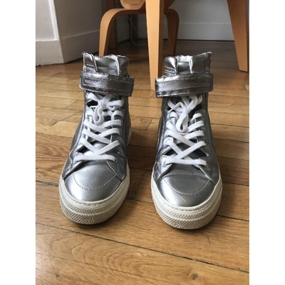 Pre-owned Pierre Hardy Leather Trainers In Silver