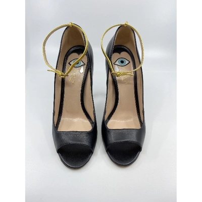 Pre-owned Gucci Black Leather Heels