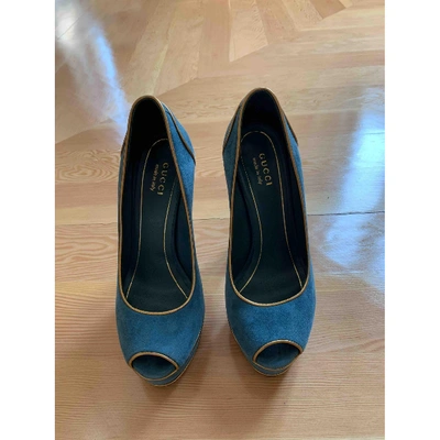 Pre-owned Gucci Heels In Turquoise