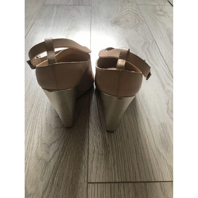 Pre-owned Costume National Leather Sandals In Beige