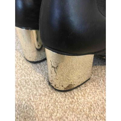 Pre-owned Gucci Black Leather Ankle Boots