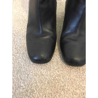 Pre-owned Gucci Black Leather Ankle Boots