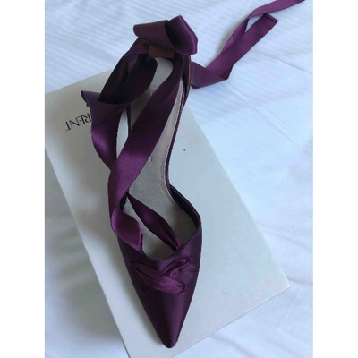 Pre-owned Saint Laurent Cloth Heels In Purple