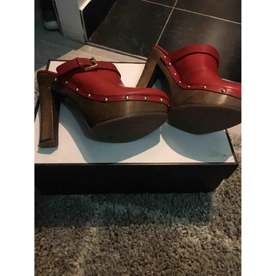 Pre-owned Dsquared2 Red Leather Mules & Clogs