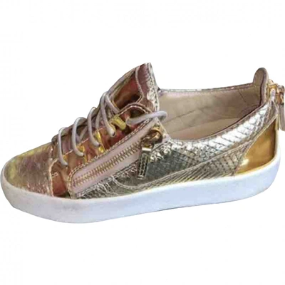 Pre-owned Giuseppe Zanotti Nicki Gold Leather Trainers