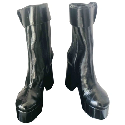Pre-owned Saint Laurent Billy Leather Boots In Black