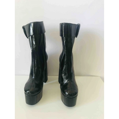 Pre-owned Saint Laurent Billy Leather Boots In Black