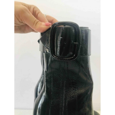 Pre-owned Saint Laurent Billy Leather Boots In Black