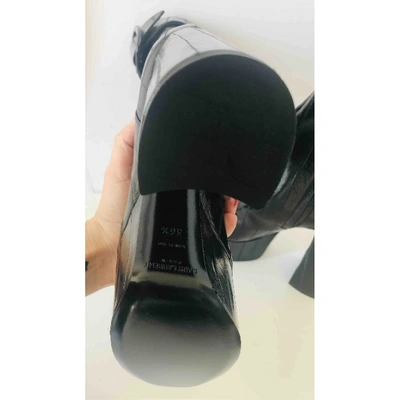 Pre-owned Saint Laurent Billy Leather Boots In Black