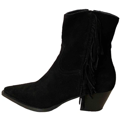 Pre-owned Pinko Black Suede Ankle Boots