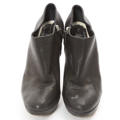 Pre-owned Dior Leather Ankle Boots In Black
