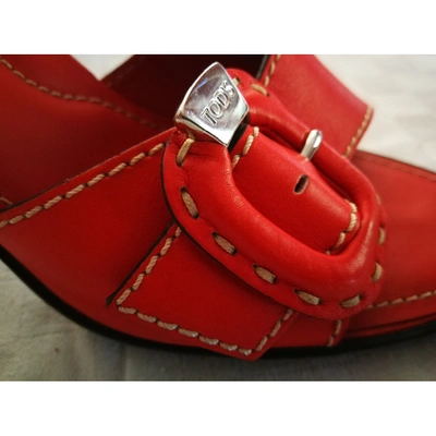 Pre-owned Tod's Orange Leather Mules & Clogs