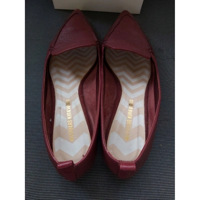 Pre-owned Nicholas Kirkwood Leather Flats In Burgundy