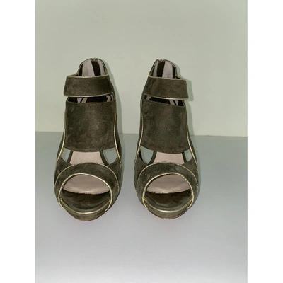 Pre-owned Dior Sandals In Green