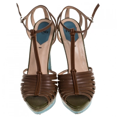 Pre-owned Fendi Brown Leather Sandals