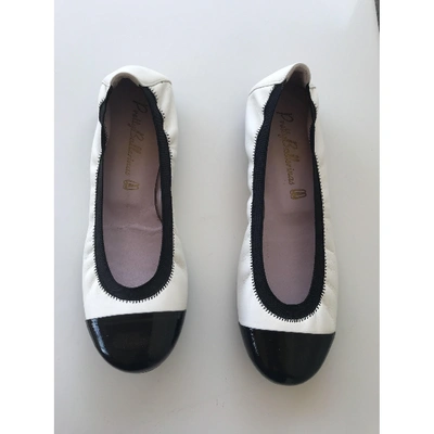 Pre-owned Pretty Ballerinas White Leather Ballet Flats