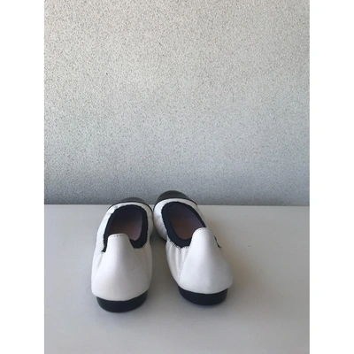 Pre-owned Pretty Ballerinas White Leather Ballet Flats