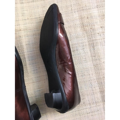 Pre-owned Miu Miu Brown Patent Leather Ballet Flats