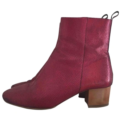 Pre-owned Isabel Marant Étoile Red Leather Ankle Boots